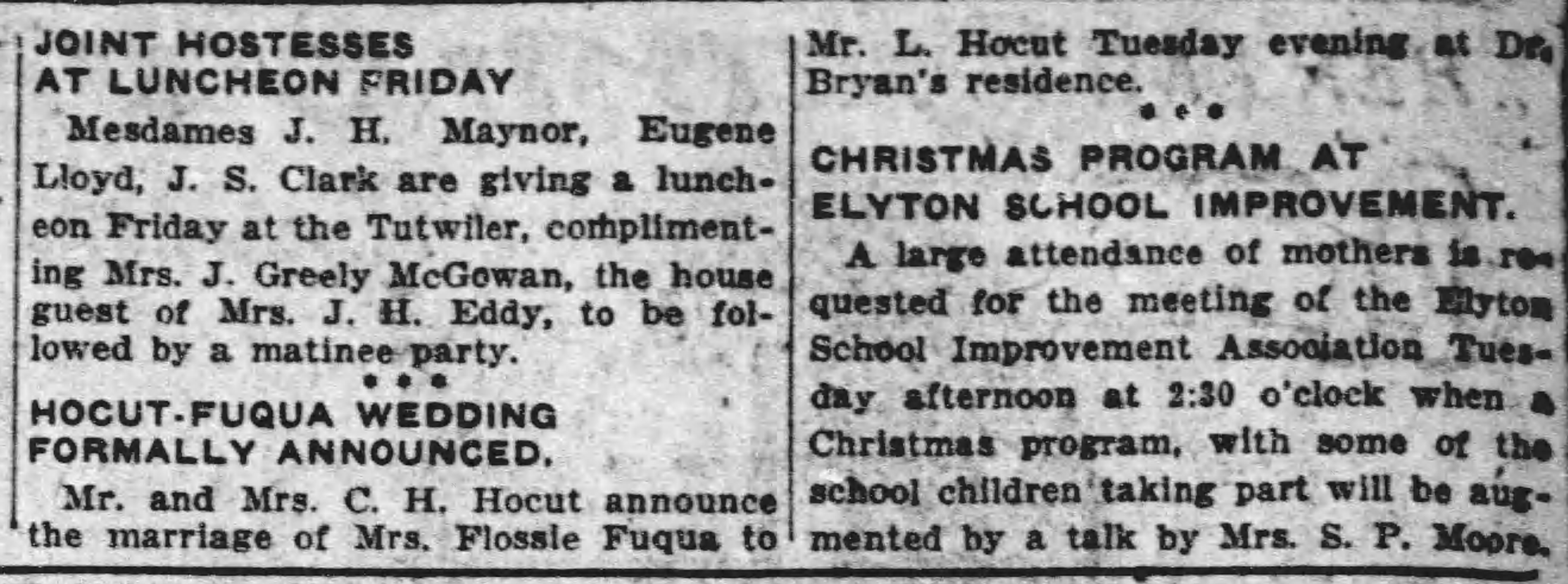 Hocut-Fuqua Wedding Formally Announced
